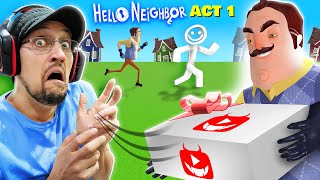 Hello Neighbor Stole my Evil Youtube Gift FGTeeV vs 2d Neighbor  Roblox Act 1 [upl. by Sturdivant]