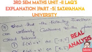 3rd sem Maths Unit II LAQS explanationPart 5 Satavahana University  Real Analysis3rdsemmaths [upl. by Brittney]