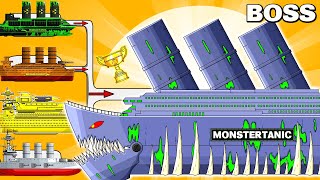 MEGA BOSS MONSTERTANIC vs MEGA TANK  Cartoons about tankNina tank cartoon [upl. by Antone]