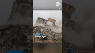 Footage shows buildings collapse in Syria Turkey after 78magnitude earthquake  USA TODAY Shorts [upl. by Earised]