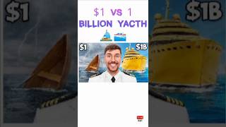 1 dollar vs 1 billion dollars yacth ⛵ 😀 mrbeast youtubeshorts shorts trending [upl. by Rehpotsirhc125]