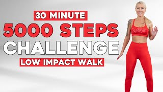 5000 steps in 30 min at home  Do it twice to get 10000 steps NO JUMPING walking workout [upl. by Sset125]