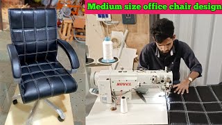 Medium size office chair design  How to make a revolving chair  black leather chair design 💺 [upl. by Kcirednek]