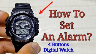 How To Set An Alarm on a Digital Sport Watch AliexpressEbay [upl. by Aikemat259]