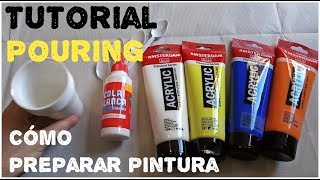 TUTORIAL ACRÍLICO FLUIDO  Cómo prepararlo con pintura acrílica y cola blanca  Pouring EN ESPAÑOL [upl. by Brennan]