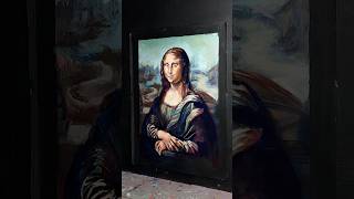 I was bored  how I painted the Mona Lisa with my feet artist portrait funnyart paintings [upl. by Hemphill]