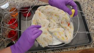 How to Dye Speckled Yarn with Food Coloring [upl. by Ahsier]