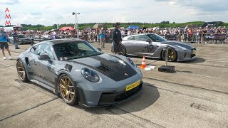 Porsche 992 GT3 RS vs 1200HP Nissan GTR R35 A9 Performance [upl. by Okomot]