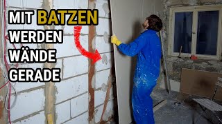 Gipsplatten mit Batzenmethode ankleben  So gehts Wandverkleidung  Perlfix Trockenputz [upl. by Ener835]