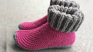 Knit Flat Socks with Folded Cuff [upl. by Owen]