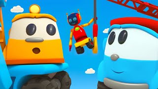 Leo the truck amp the tower crane for kids Car cartoons for kids Learn vehicles for kids [upl. by Awad]