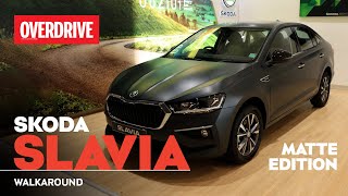 Skoda Slavia Matte Edition  Walkaround  OVERDRIVE [upl. by Babcock882]