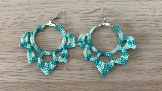 Comment faire des boucles d’oreille au crochet 2  tuto en pas à pas [upl. by Onailil]