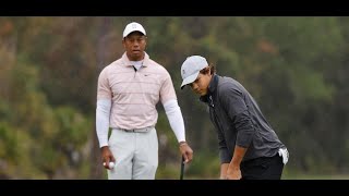 2023 PNC Championship leader Tiger Charlie Woods face uphill climb amid inconsistencies in Round 1 [upl. by Meneau]