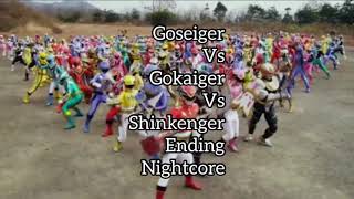 Goseiger VS Gokaiger VS Shinkenger ending nightcore [upl. by Nissa179]