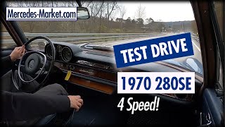 1970 Mercedes W108 280SE Manual Transmission  Test Drive [upl. by Aeikan]