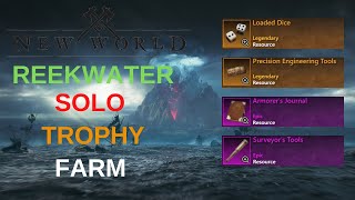 NEW WORLD REEKWATER CHEST FARM  BASİT SOLO TROPHY FARM [upl. by Adnarem]