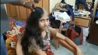 A Cute Indian Teenage Girl Gets Her Smooth Razor Headshave By Barber At Home In Lockdown  2020 [upl. by Andee]