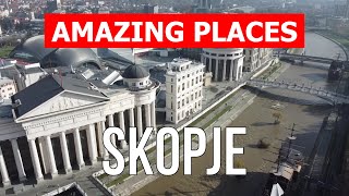 Travel to Skopje city North Macedonia  Vacation nature tourism tours  Drone 4k video  Skopje [upl. by Sivel]