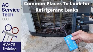 Where to Find R22 amp R410A LEAKS on AC Units Top 10 Spots [upl. by Tound103]