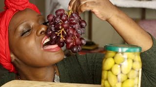 Italian Olives amp Sweet Grapes ASMR Eating Sounds [upl. by Artinak]