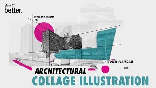 Architecture Collage Illustration in Photoshop [upl. by Almire]