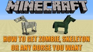 HOW TO GET ZOMBIE AND SKELETON HORSES  Minecraft 16 Tutorial [upl. by Amerd695]