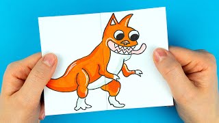 3 Easy Drawings amp Paper Craft with KITTYSAURUS vs SNAPPY COW [upl. by Noiro]