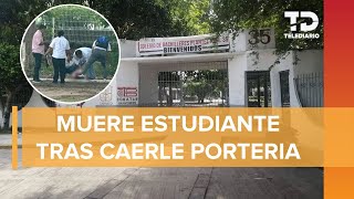 Joven murió tras caerle portería en escuela de Tabasco piden alumnos quotno vayan a sacar el celularquot [upl. by Kamillah]