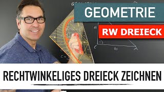 Rechtwinkeliges Dreieck zeichnen  Wie zeichne ich ein Rechtwinkeliges Dreieck  Katheten [upl. by Ardra]