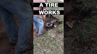 Cleaning Out Culvert Pipes With Tires Again [upl. by Ahsitniuq]