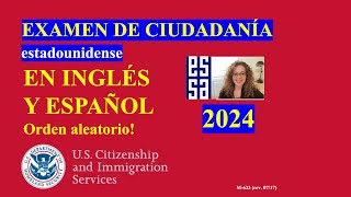 100 PREGUNTAS para la ciudadanía americana EN INGLÉS Y ESPAÑOL 2024  respuestas fáciles [upl. by Anaud]