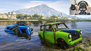 Mr Beans Mini Cooper OffRoading  Mr Bean Rescue Blue Car  Logitech g29 gameplay [upl. by Shiff86]