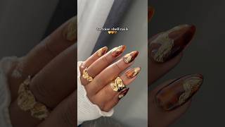 🤎tortoise shell nails🤎 nails fallnaildesign nailart autumnnails tortoiseshell gelnails [upl. by Elysee105]