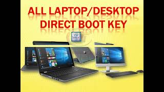 Direct Boot Menu Keys for all Laptop Desktop Computer  Laptop boot Button  Boot Key All Laptop [upl. by Airtemad]