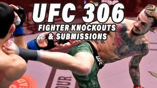 UFC 306 Fighter Knockouts amp Submissions [upl. by Gennie]