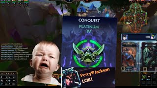 SMITE Salty 🧂👶 LOKI Ranked Conquest 1507 MMR Platinum ft DivaaaaanCHIKPercy [upl. by Brittan355]