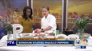 Chef Lindsay Autry cooks sorghum stuffed piquillo peppers [upl. by Ninehc215]