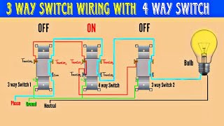 How to wire 4 way switch and working explanation l house wiring [upl. by Nuriel]