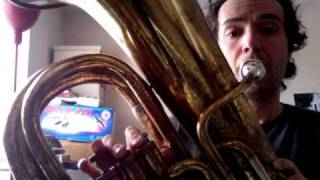 20 Hz Meow Mix Song on Couesnon BBb Contrabass Tuba [upl. by Mohkos]