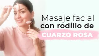 Masaje facial con RODILLO DE CUARZO ROSA 💆✨ Paso a paso [upl. by Acinoreb]