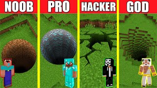 Minecraft Battle TUNNEL HOUSE BUILD CHALLENGE  NOOB vs PRO vs HACKER vs GOD  Animation PIT HOLE [upl. by Yartnoed894]