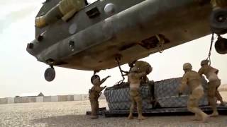 Helicopter Sling Load Transport in Afghanistan  Infantry Stryker Battalion [upl. by Scibert510]