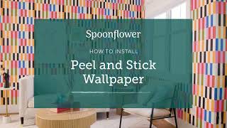 How to Install  Spoonflowers Peel and Stick Wallpaper [upl. by Emelda449]