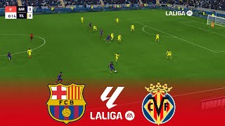 Barcelona vs Villarreal  La Liga Santander 2024  Full Match  27 January 2024  PES Gameplay [upl. by Eetsim]