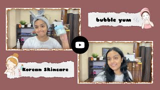 MY 8 STEP KOREAN SKINCARE ROUTINE 🧴  BUBBLE YUM [upl. by Ayhtak]