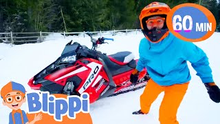 Blippis Super Fast Snowmobile  Fun with Blippi  Blippi Educational Songs for Kids [upl. by Ykcaj]