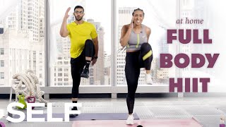 30Minute HIIT Cardio Workout with Warm Up  No Equipment at Home  SELF [upl. by Anahcar]