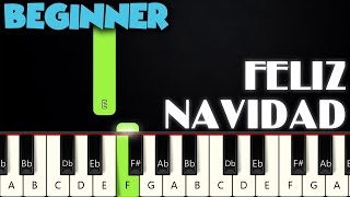 Feliz Navidad  BEGINNER PIANO TUTORIAL  SHEET MUSIC by Betacustic [upl. by Narf]