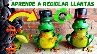 Como hacer ranas de llantas usadas APRENDE A RECICLAR LLANTAS USADAS CREANDO ARTE CON LLANTAS [upl. by Roshan17]